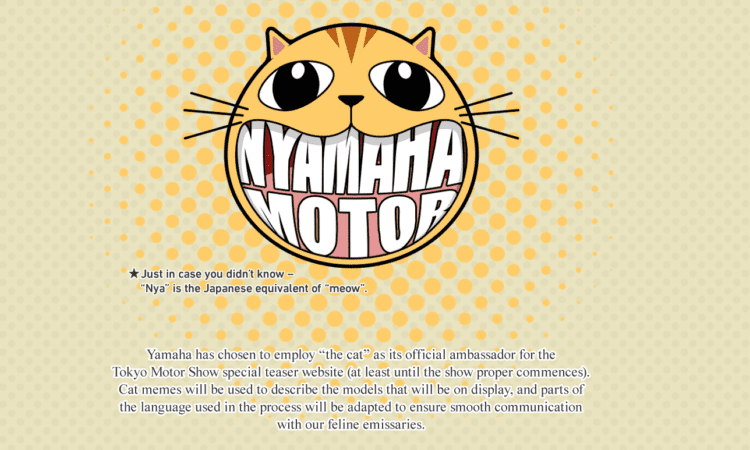 Yamaha launches bizzare LOLcats-themed Tokyo Show preview site