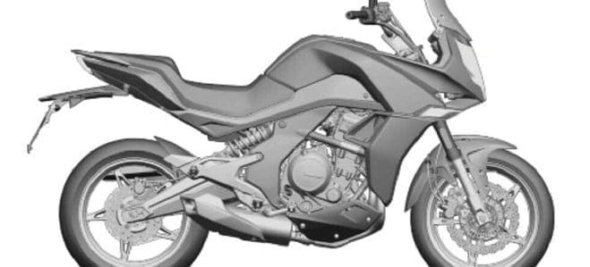 CFMoto adventure bike (Versys) 650 design drawing appears