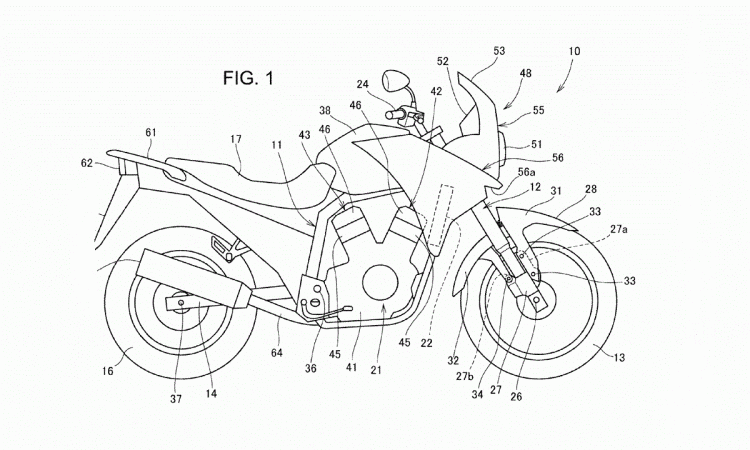 SCOOOOOP! But what the hell is this bike that we’ve got a patent drawing for? It’s a Honda, we know that. And a V-twin…