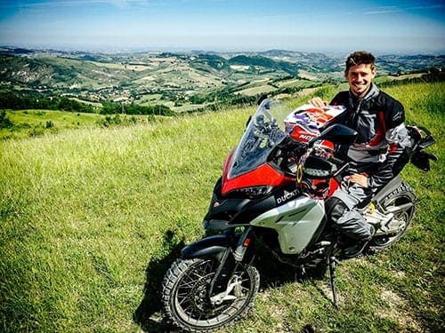 Casey Stoner gets some miles in the dirt on Ducati’s Multistrada 1200 Enduro