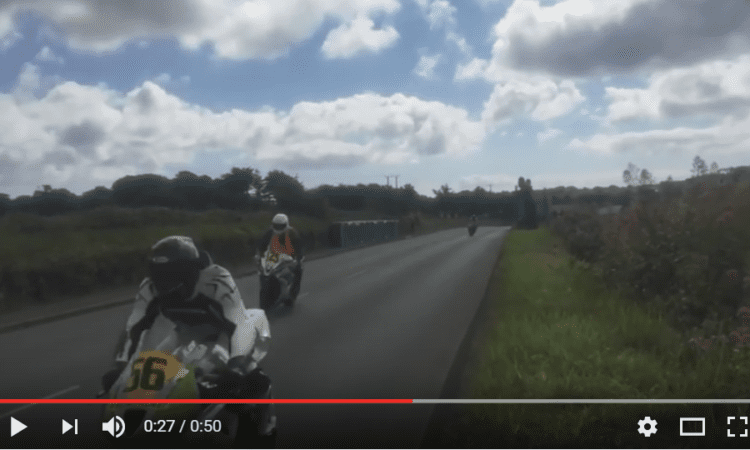 Video: Man who ran across Southern 100 live track caught on film