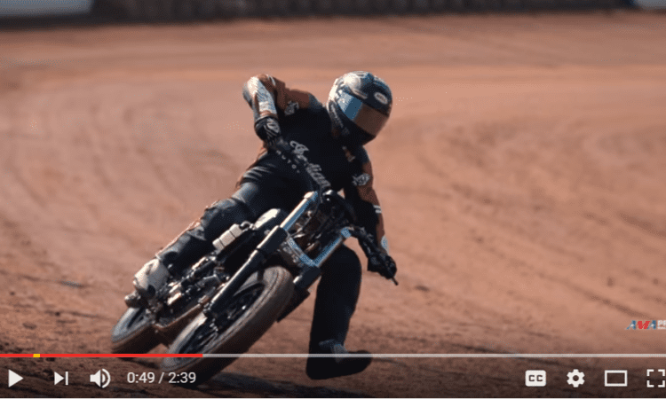 Video: Indian Scout flat tracker in flat track action