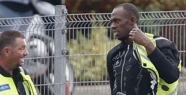 PICTURES: Usain Bolt takes his motorcycle test in LONDON!