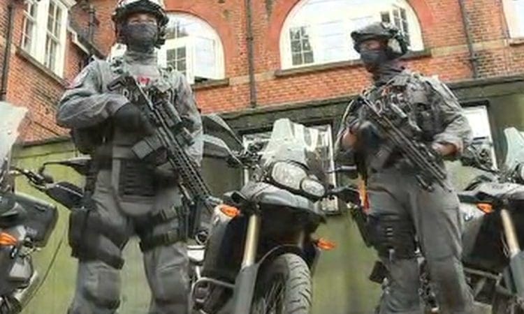 British armed cops on motorbikes to take on terrorists!