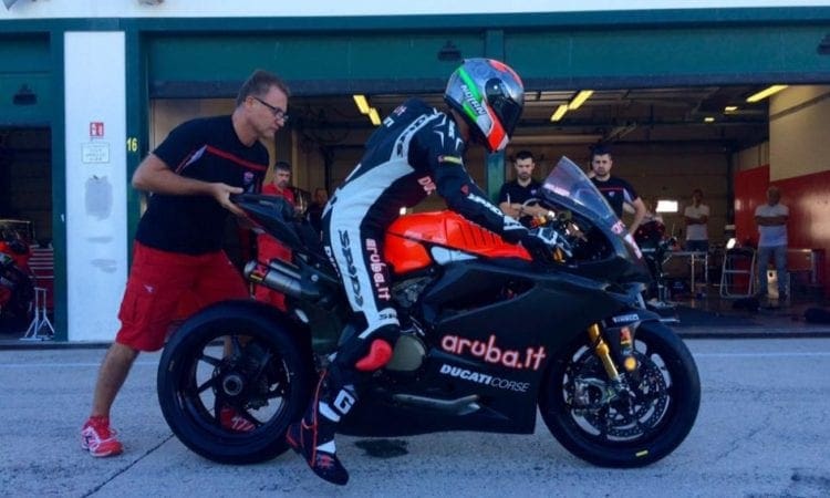 WSB Marco Melandri debuts factory Ducati at Misano