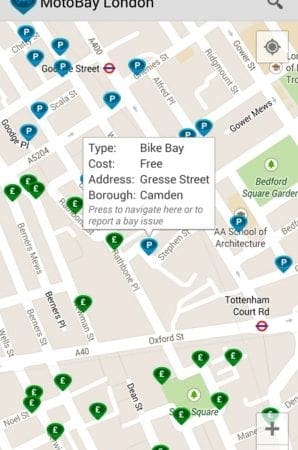 New app helps bikers find motorcycle parking spaces in London
