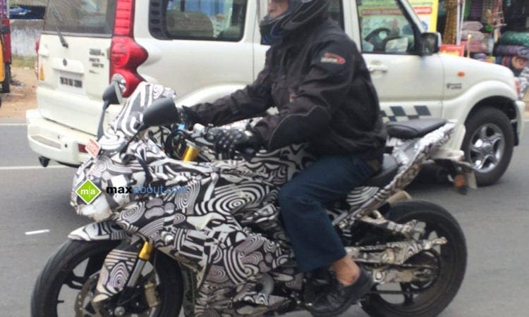 Spy shots: New BMW/TVS 300 superbike out testing again