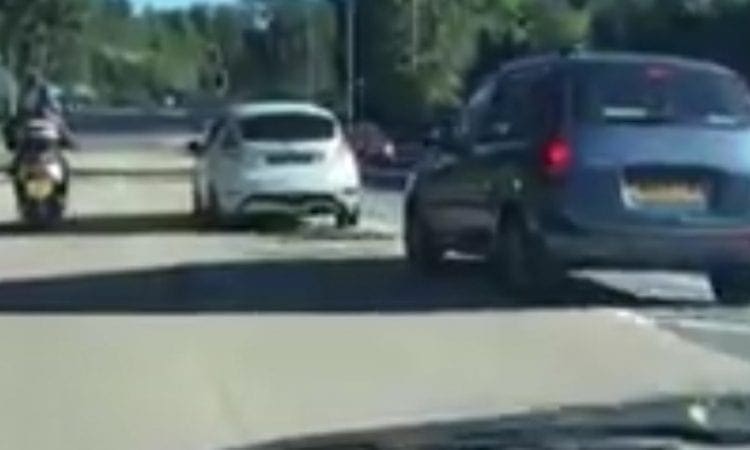 Video: Scooter rider comes off worse after row with Ford Fiesta