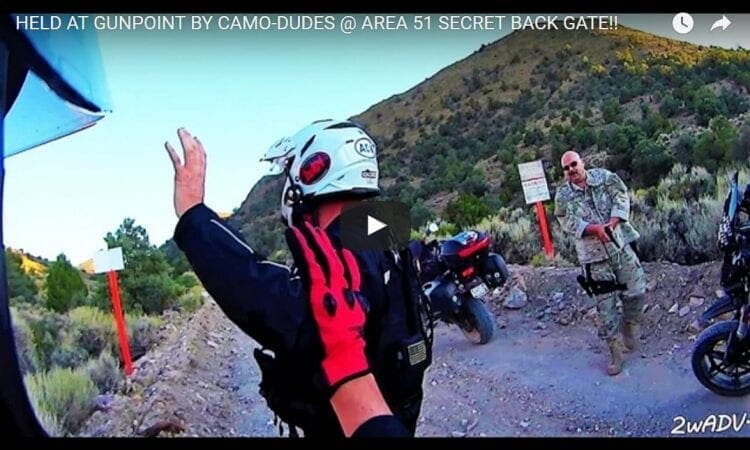 Video: When Adventure riding goes bad. Held at gunpoint on the edge of Area 51 in the USA!