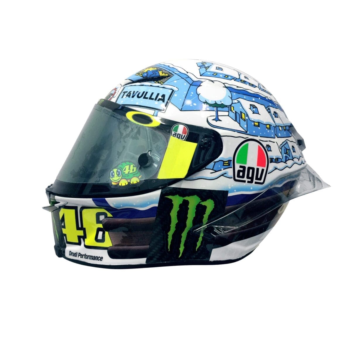 Valentino Rossi unveils new helmet design at winter tests