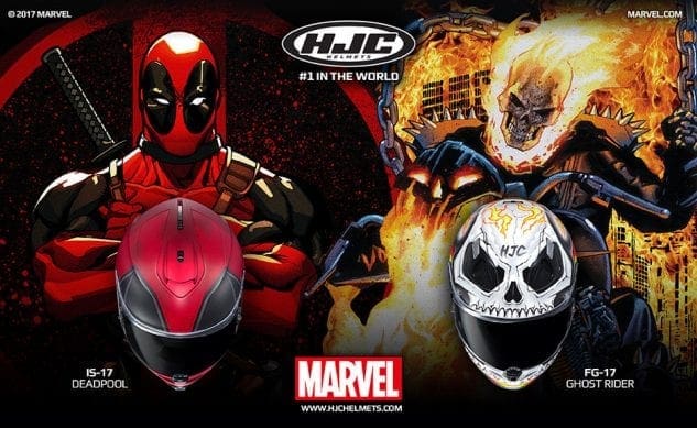 HJC add Deadpool and Ghost Rider lids to the 2017 range