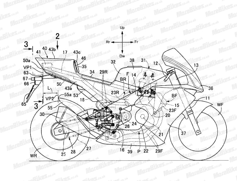 REVEALED! Here’s the OFFICIAL design drawings for Honda’s V4 superbike. It’s got a rear ‘wing’. Single seat and looks like a suped-up Blade.