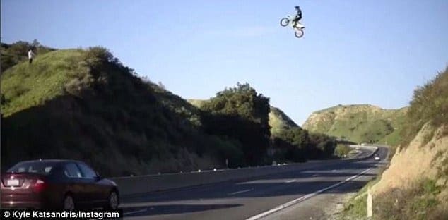 Video: Police investigating THIS motocross jump over an open motorway road