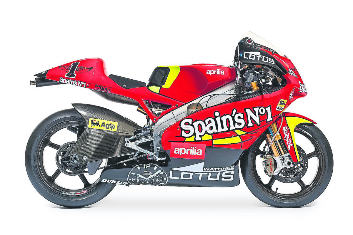Lorenzo’s championship-winning 2007 Aprilia 250cc goes under the hammer