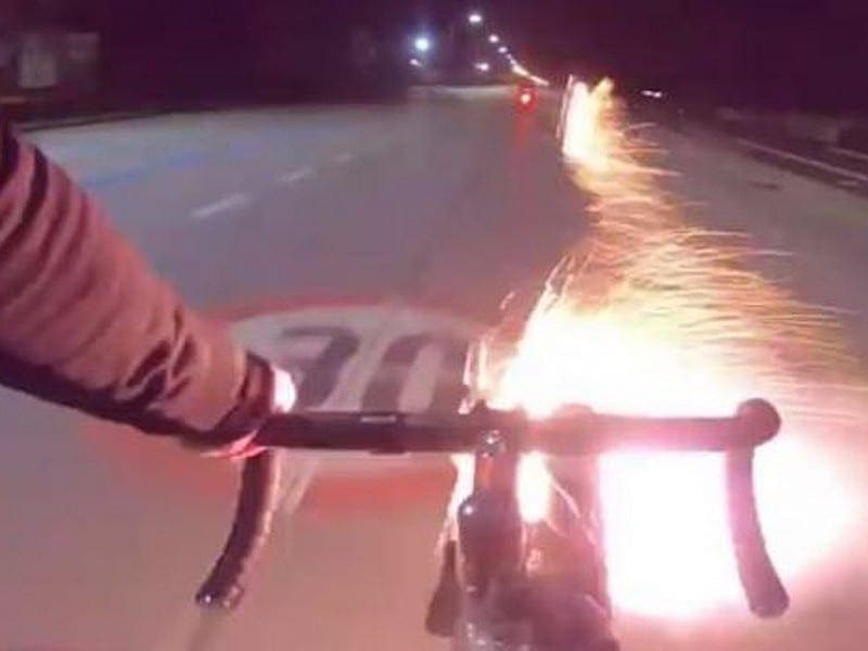 Video: When cyclists fight back (with fireworks… aimed at a scooter rider… yeah…)