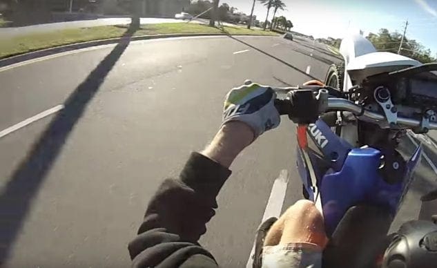 WARNING: Graphic video of post-crash injuries after chump wheelies on the road whilst wearing shorts and motocross gloves