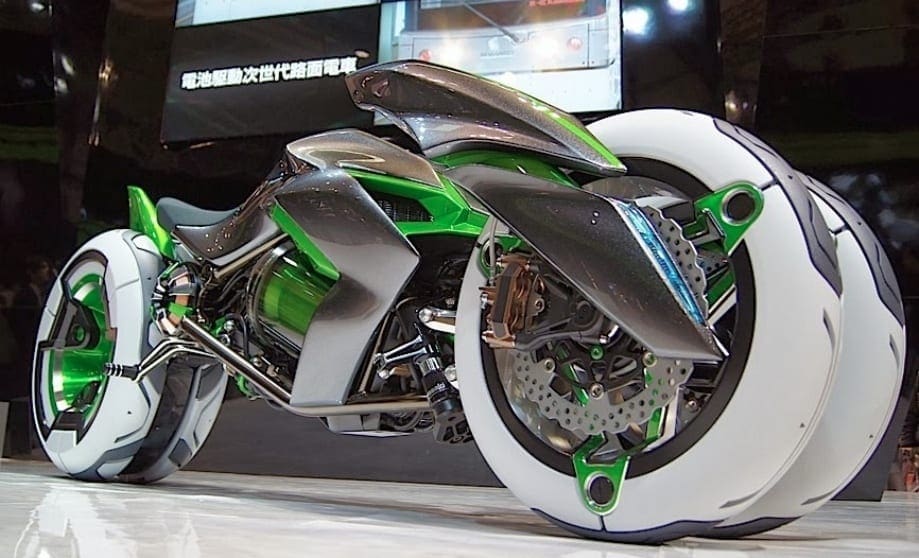 Video: Kawasaki revives the three-wheel Concept J funk-cycle. Beware the Tron people of the future!