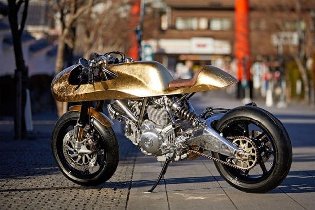 Golden Custom Ducati Scrambler from Japan