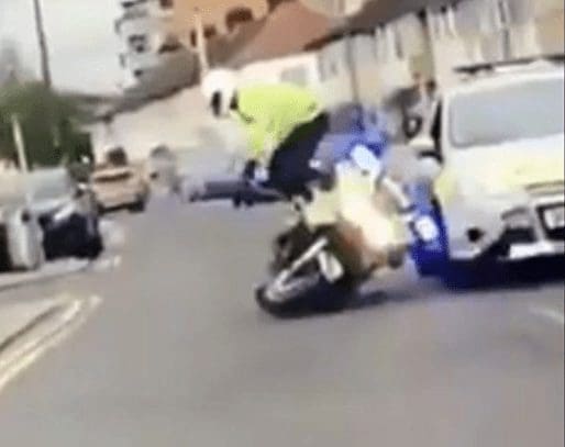 VIDEO: Police officer pushed off motorcycle in unprovoked attack