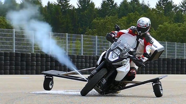 WEIRD: Space thruster jets from Bosch could ‘help you ride out of a big front wheel slide’. Ummm. OKaaaayyy.