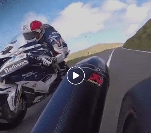 TT 2018: Michael Rutter power-wheelies on his way down to Creg-ny-Baa. Turn the volume up loud.