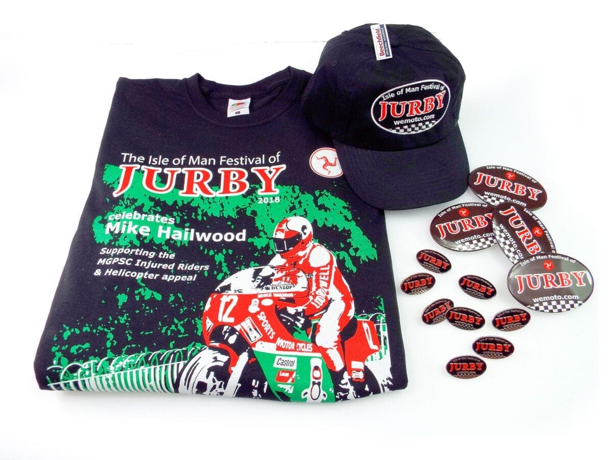 Wemoto’s Festival of Jurby Merchandise for 2018 – raising money for the Manx GP Supporters’ Club