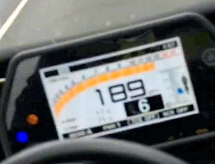 What a moron! Prat films himself topping 189mph on a stolen bike in the UK – then saves it on his laptop