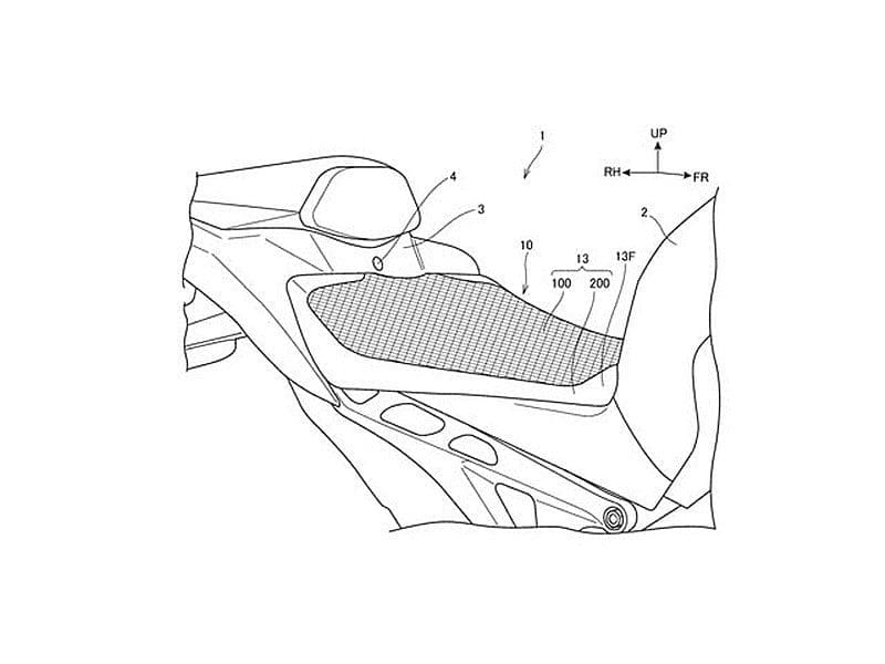 Honda patents new seat. Helps to keep riders cool and dry.