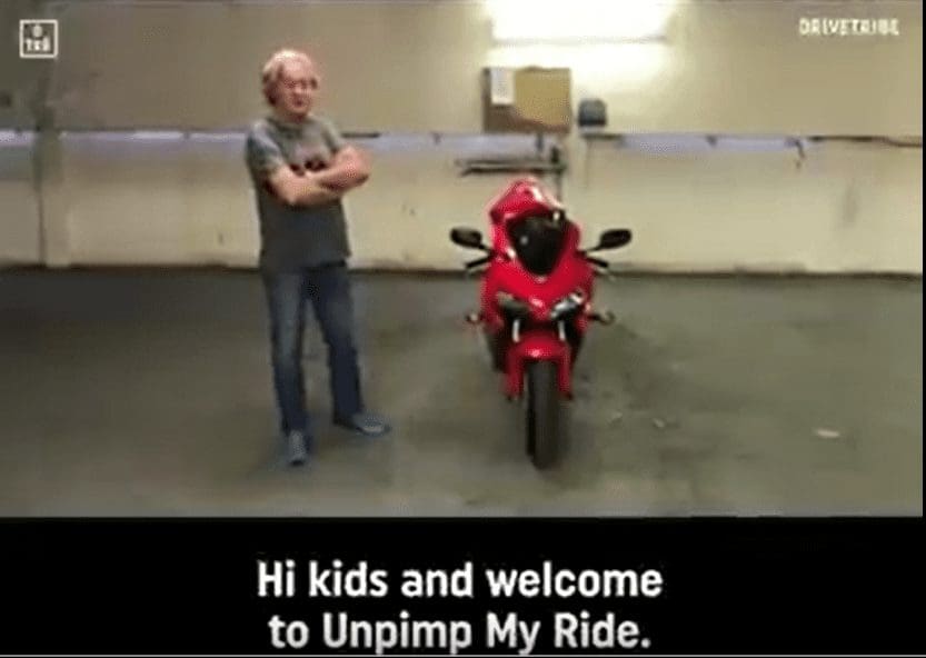 VIDEO: Unpimp My Ride (with James May). Removing a screen from a Honda Fireblade.