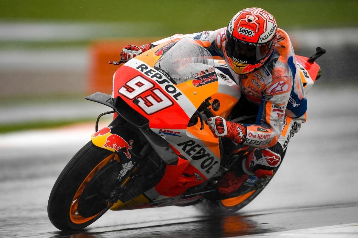 MotoGP: Marc Marquez heads Ducati trio on a rain-soaked Valencia Friday