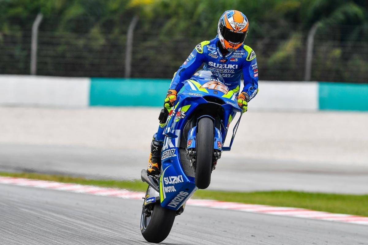 MOTOGP: Rins is on fire! A day after his Suzuki burst into flames in pitlane – with fastest time at Sepang as 0.159 splits four factories on Friday
