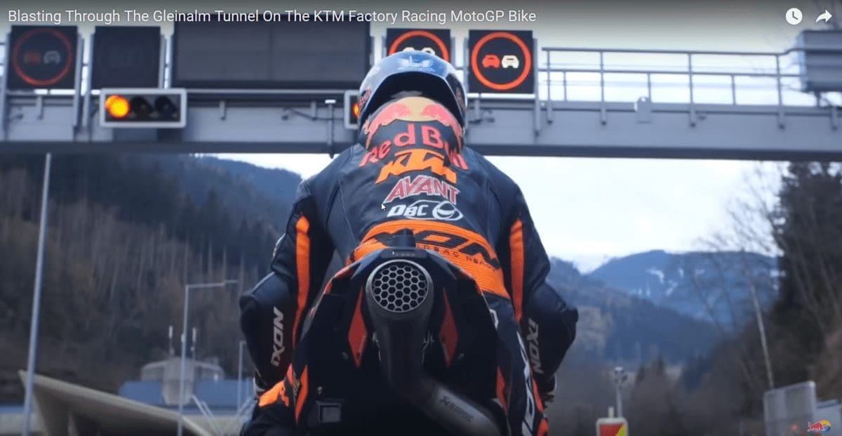 VIDEO: Blasting Through The Gleinalm Tunnel On The KTM Factory Racing MotoGP Bike