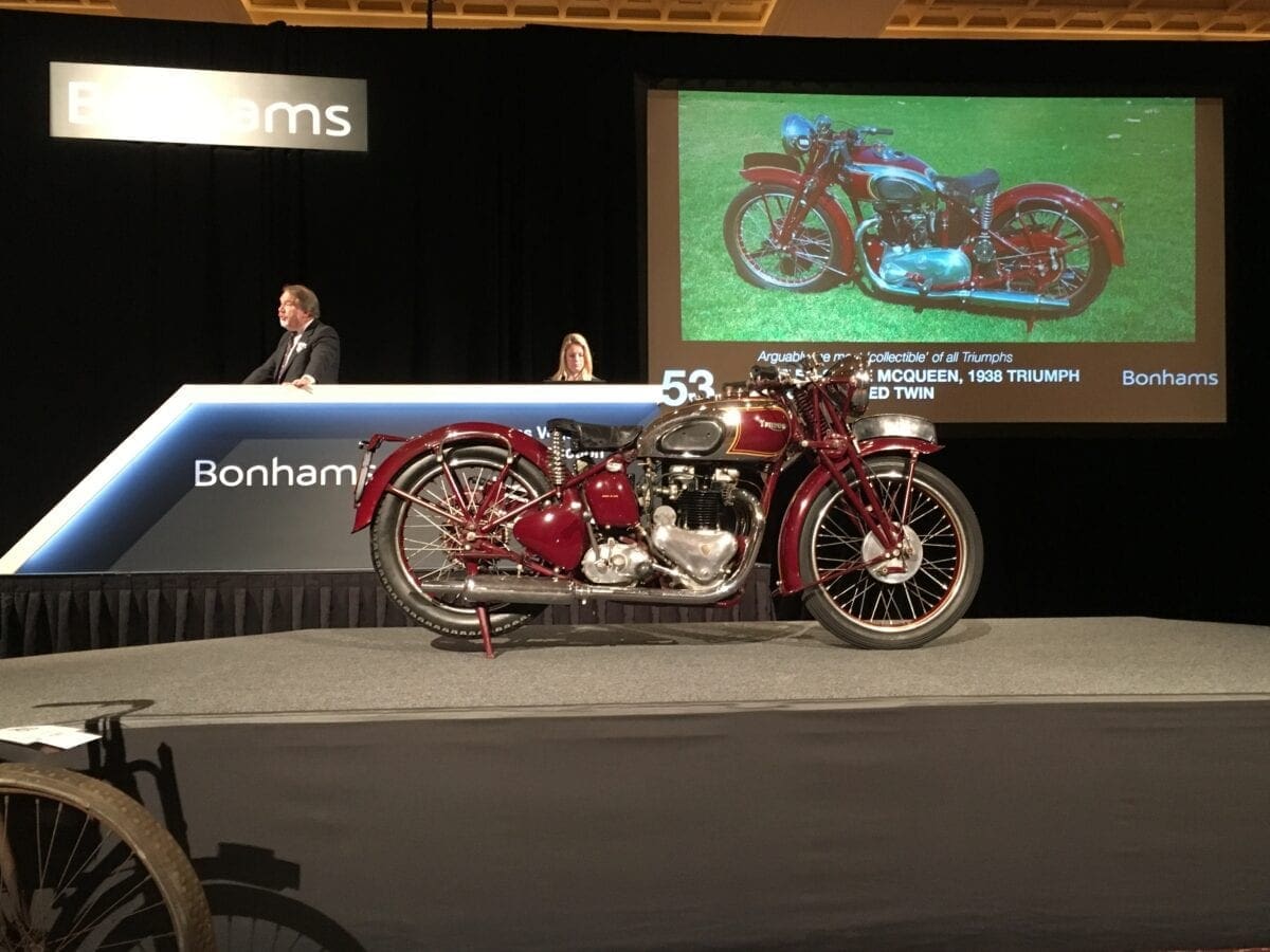 UNDER THE HAMMER: Steve McQueen’s 1938 Triumph Speed Twin sets NEW auction RECORD.