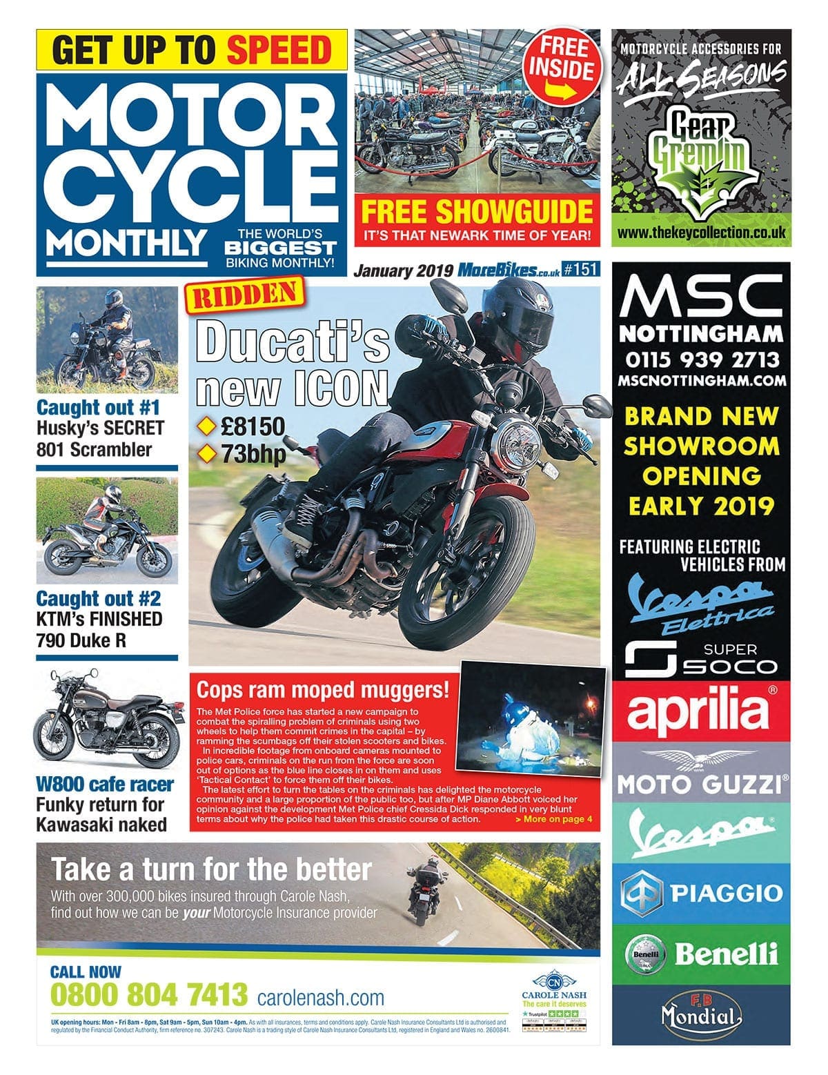 Motor Cycle MonthlyJANUARY 2019 – #151 – Out Now and it’s COMPLETELY FREE!