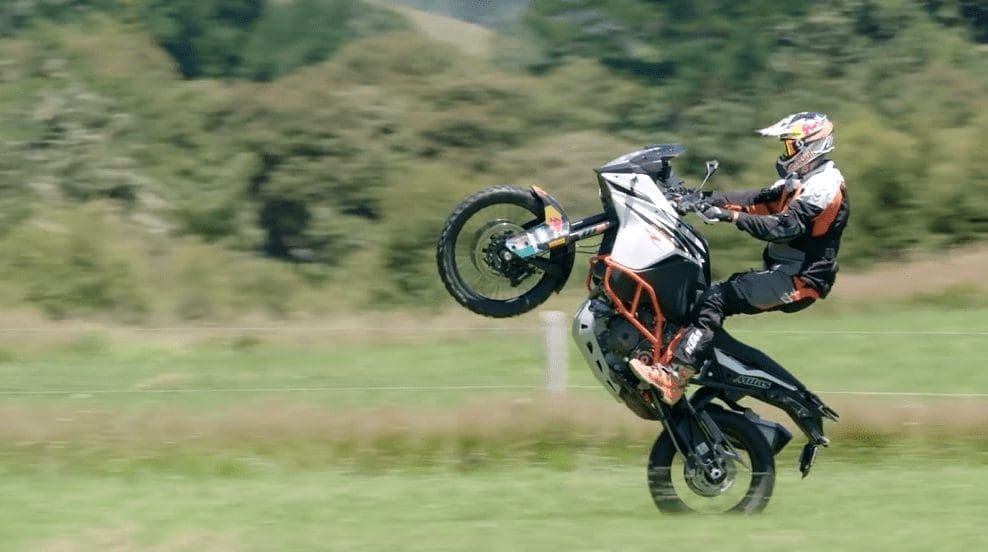 VIDEO: How to WHEELIE an ADVENTURE bike with Chris Birch.