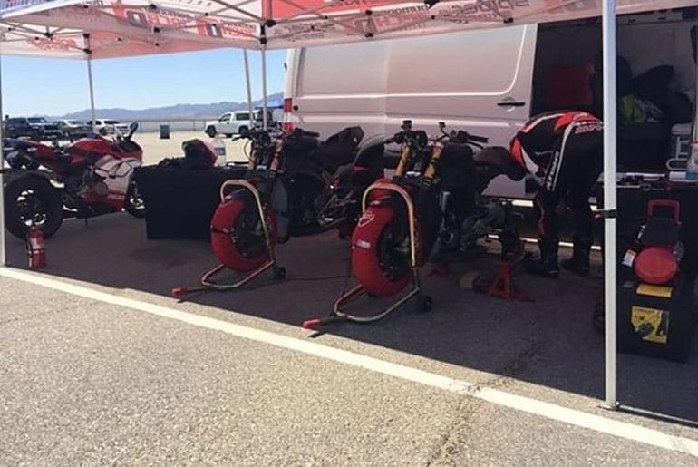 SPY SHOT: Ducati tests NAKED Panigale V4 R on track ahead of Pikes Peak.