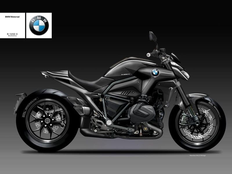 CONCEPT: BMW’s new R 1250 C Blackshine. Ducati Diavel-esque design from Oberdan Bezzi.