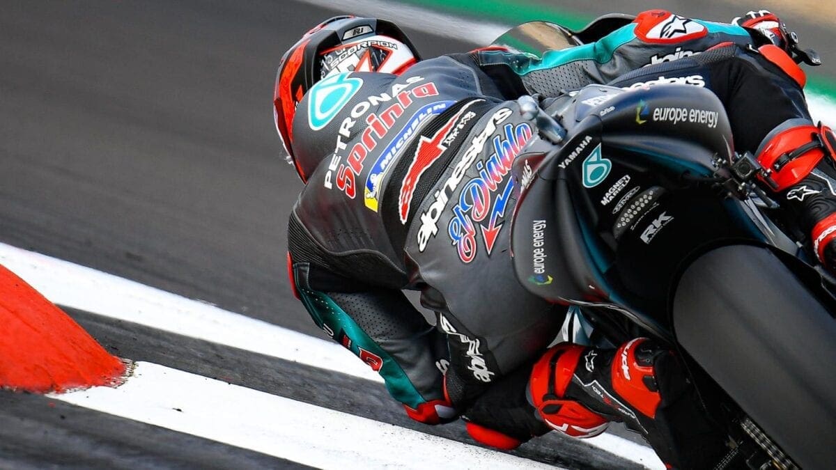 MotoGP: Frenchman Quartararo crucifies lap record and finishes top in FP1 and FP2 as we see scorching times set at a newly resurfaced Silverstone.