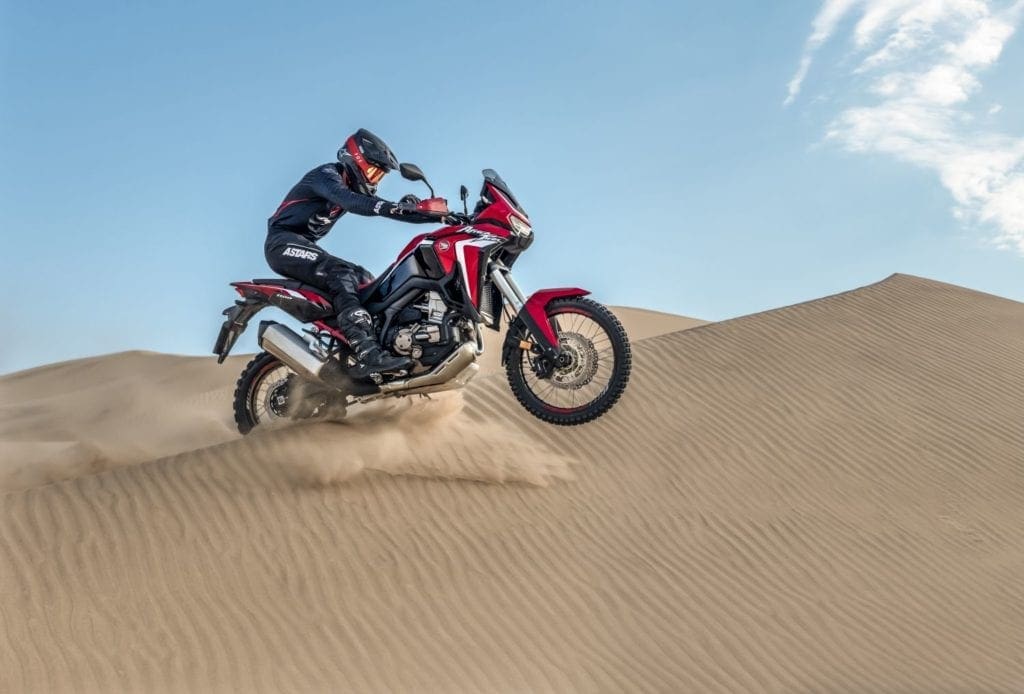 The Honda Africa Twin in its natural environment. The dunes.