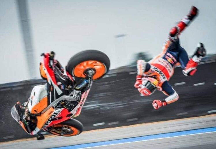 Good gawd! Marc Marquez’ Thailand crash in FP1 saw the rider impact onto the ground at MORE than 26G!