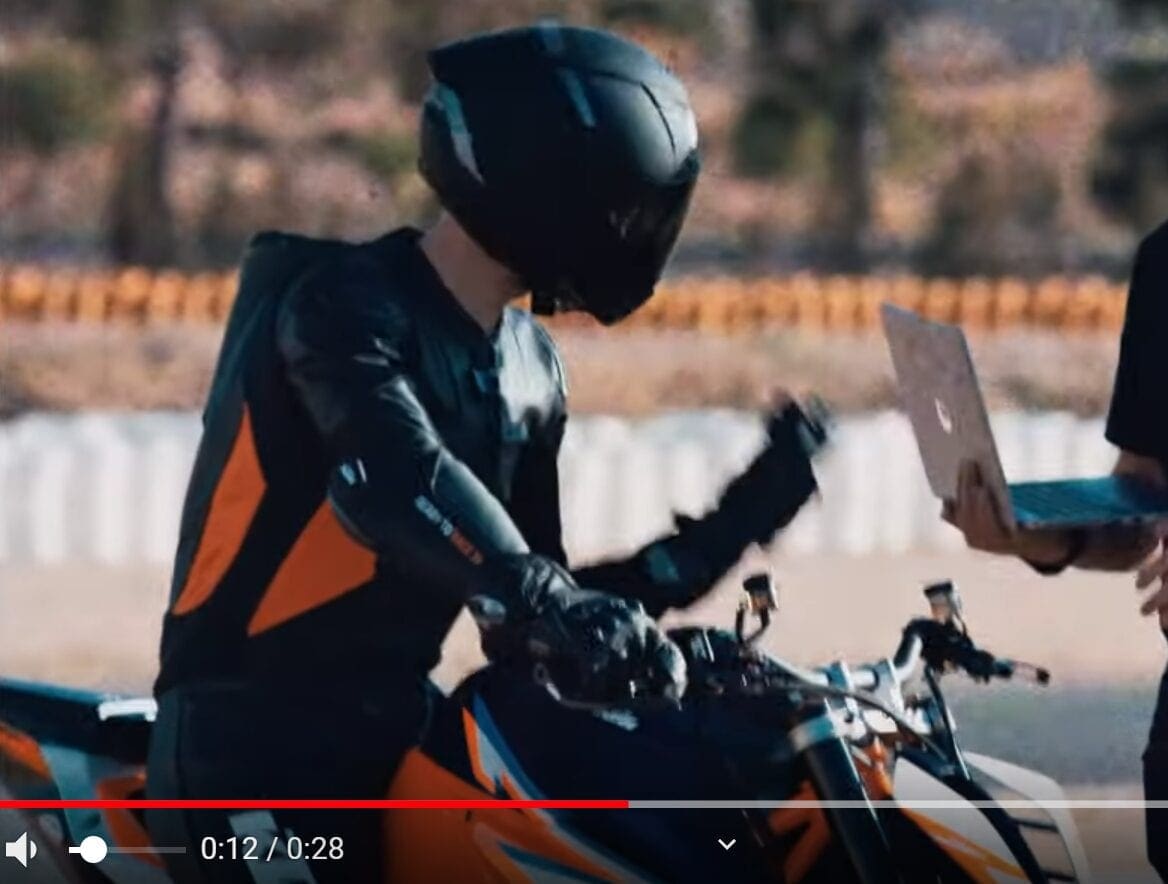 Bottom of this photo of the 2020 KTM Super Duke R, which was taken from the video teaser, you can see the massive front wings - and you can clearly see how far out from the front of the motorcycle they sit. Hewuge.