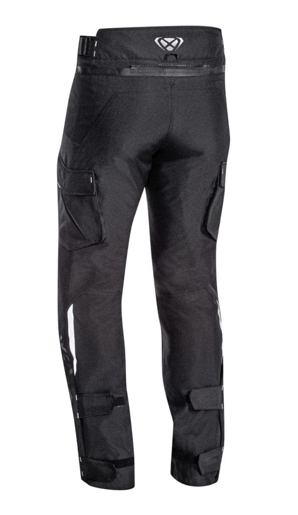 Rear view of the Ixon Sicilia motorcycle winter trousers. 