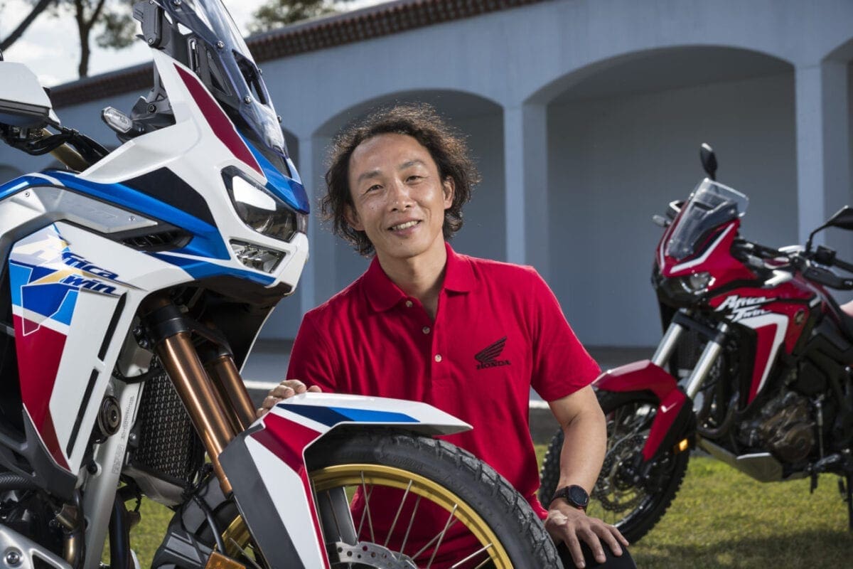 Here's Kenji Morita. He's Honda's Large Project Leader. He's the main man behind the Japanese factories new Africa Twin and Africa Twin Adventure Sports motorcycles. He loves riding bikes off-road.