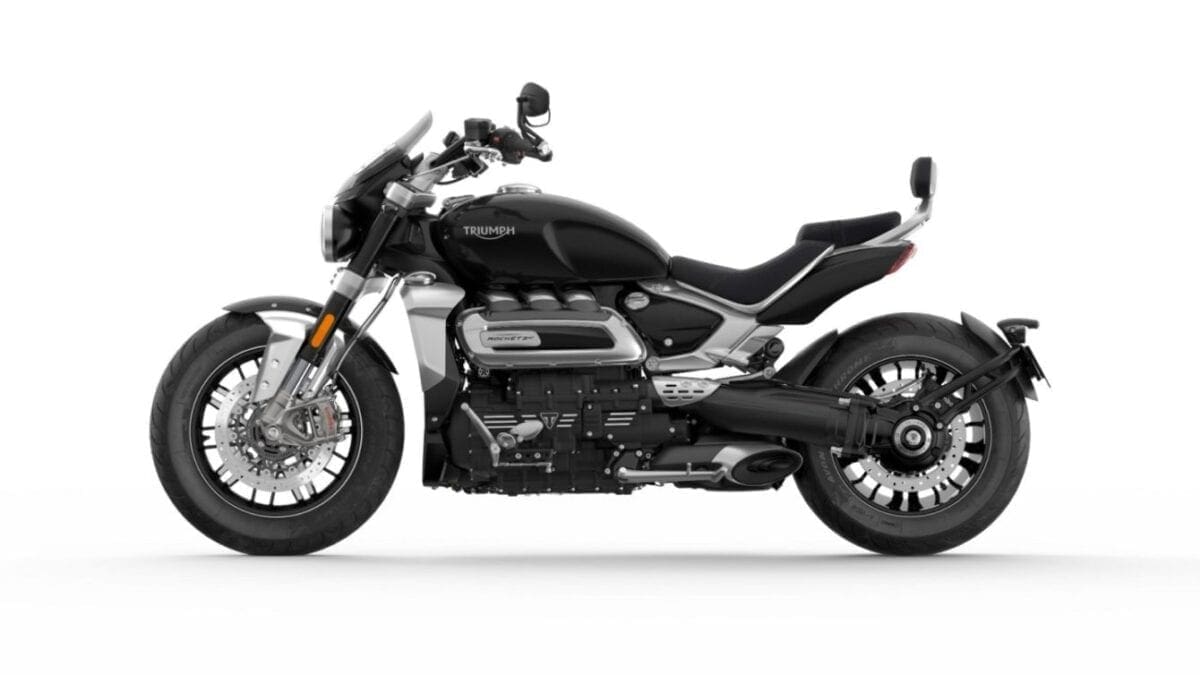This is the 2020 Triumph Rocket 3 motorbike in Phantom Black.