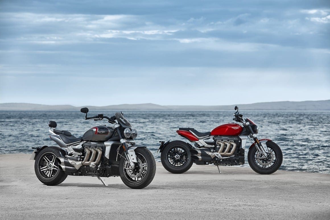 The 2020 Triumph Rocket 3 motorcycle gets 164cc bigger, makes 15bhp more and weighs 18kg less than the old model.