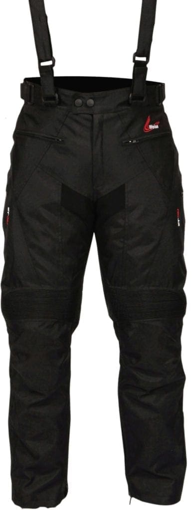 Front view of the Weise Marin motorcycle winter trousers. 