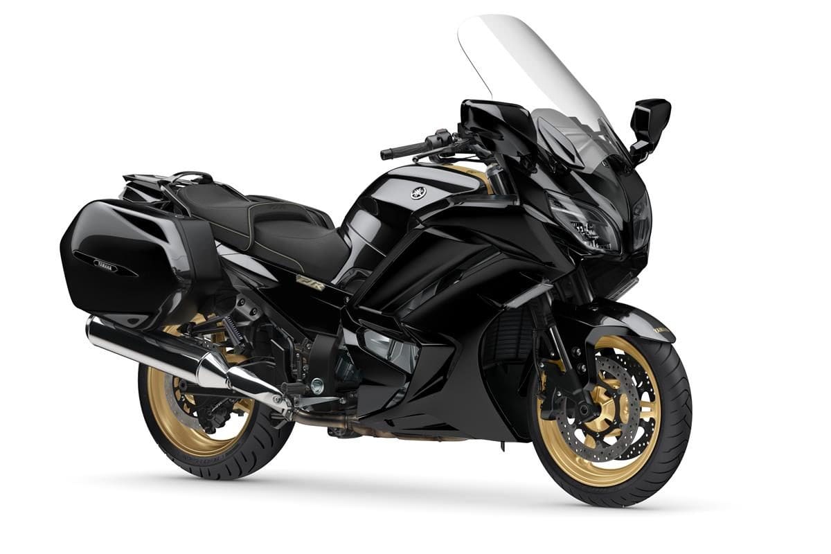 Studio shot of the 2020 model of Yamaha's FRJ1300 sport tourer motorcycle.