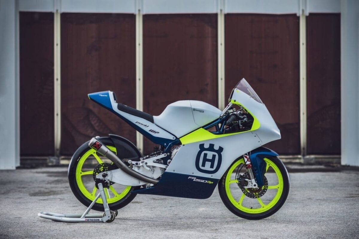 Here's a look at Husqvarna Motorcycles' new Moto3 machine for the 2020 race season. It's called the FR 250 GP.