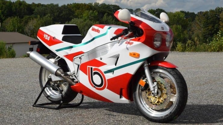 ZERO miles Bimota YB8 goes under the hammer. OWN a piece of Italian motorcycling history.