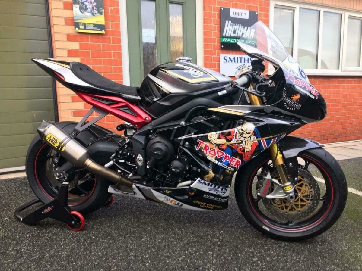 Peter Hickman’s Triumph Daytona 675R TT racer from 2017 is up for SALE. And YOU can BUY it.